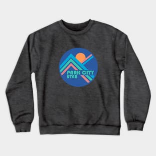 Park City Retro Line Mountains Blue Crewneck Sweatshirt